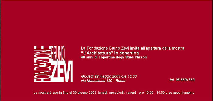 “L’Architettura” in copertina – Roma