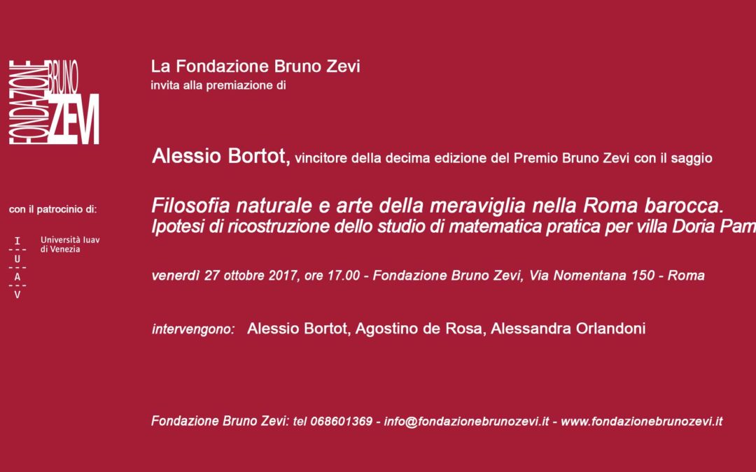 (Italiano) Premiazione di Alessio Bortot, vincitore del Premio Bruno Zevi 2016
