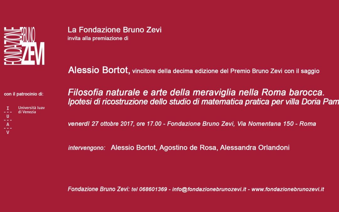 Premiazione di Alessio Bortot, vincitore del Premio Bruno Zevi 2016