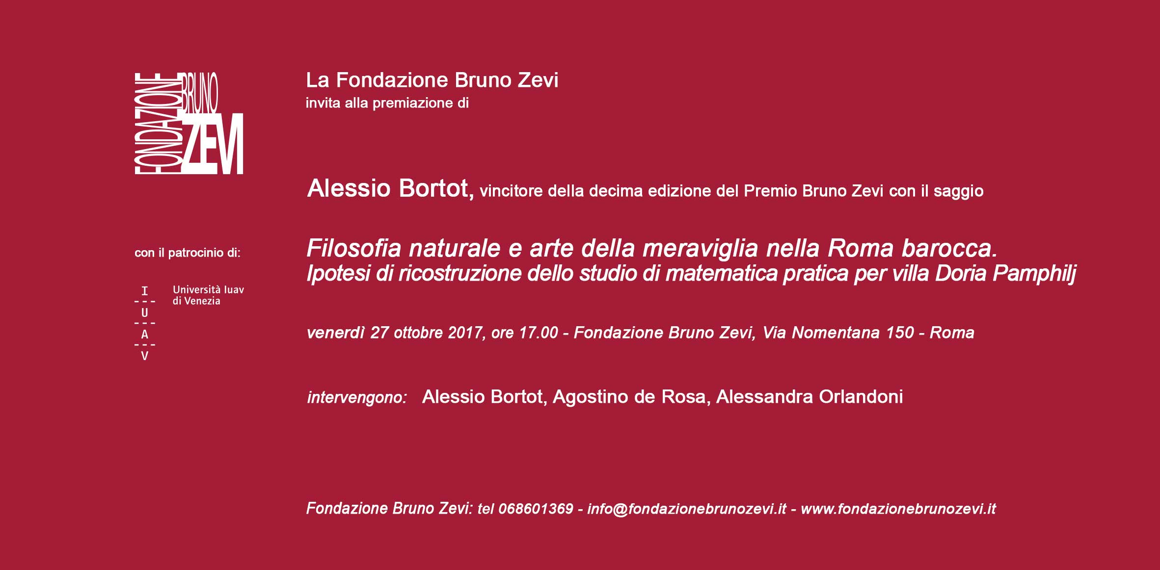 Invito_PBZ_bortot Premiazione Alessio Bortot