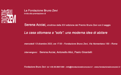 AWARD CEREMONY FOR SERENA ACCIAI FOR THE XVI EDITION OF THE BRUNO ZEVI PRIZE