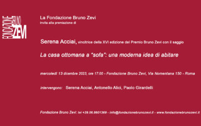 PREMIAZIONE DI SERENA ACCIAI PER LA XVI EDIZIONE DEL PREMIO BRUNO ZEVI